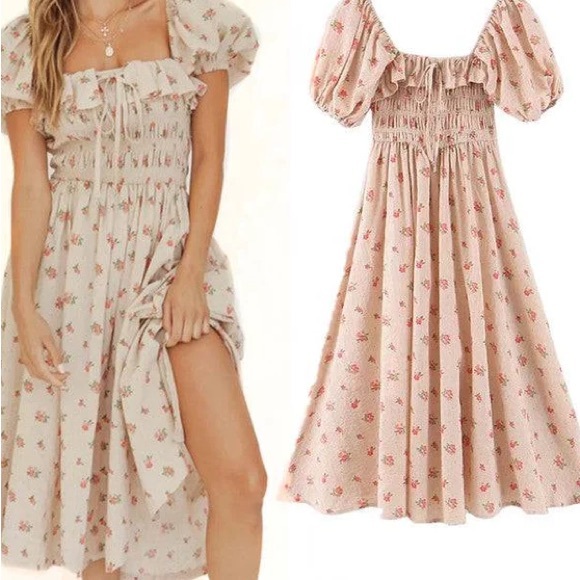 R. Vivimos Dresses & Skirts - Floral Puff Sleeve Dress R. Vivimos sz 4/6